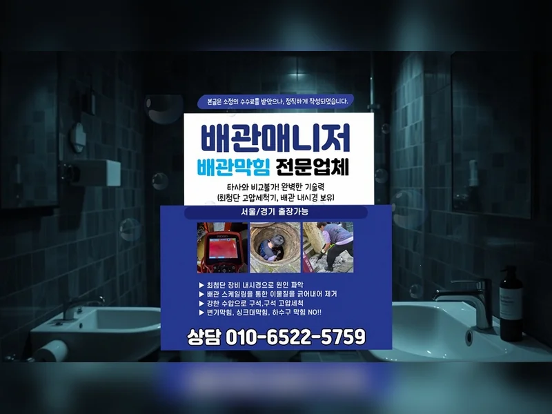 수도권 전지역 배관막힘 고압세척 클리어플로우 배관솔루션 현장 시공 3